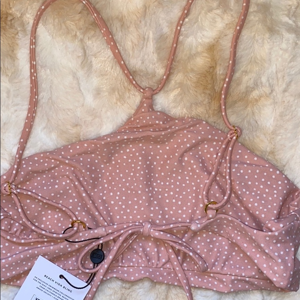 Amuse Society Dawn High Neck Swim Top Size Small - Picture 4 of 6